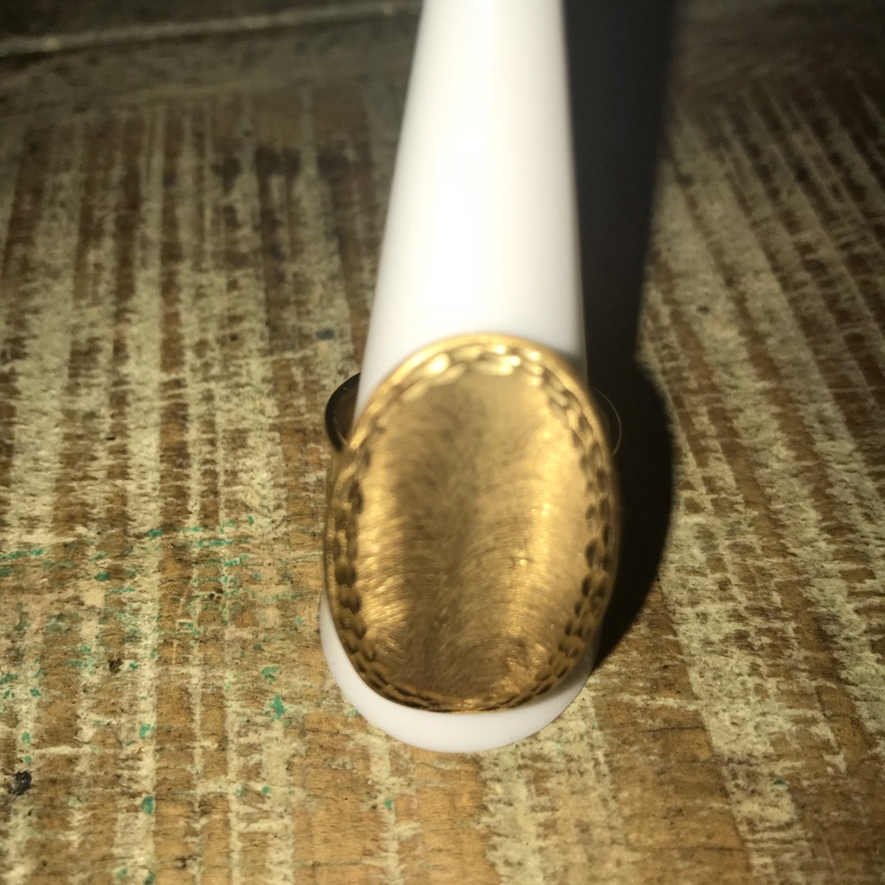 SOLD!!! 14k YG large oval brushed ring sz 9.5